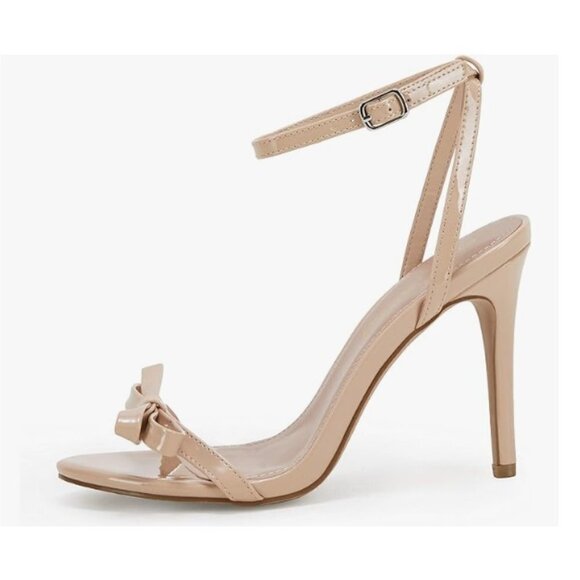 Bowknot Heeled Sandals Ankle Strap Buckle Open Toe High Stiletto Heel - Picture 3 of 8